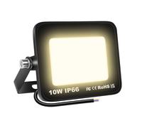 SKYWORLD Outdoor Flood LED Work Light, 10W 1000LM Led Floodlight | IP66 Waterproof Security Lights, 3000K Daylight Warm White for Garden Yard Basketball Football Court Patio Landscape, No Plug