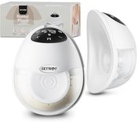 SKYWOT Wearable Breast Pump, Hands-Free Portable Breast Pump, Slim Design Perfectly Fits The Curve of Breast ｜Ultra Quiet & Strong Suction｜3 Flange Sizes (21mm/24mm/27mm)｜Long Battery Life