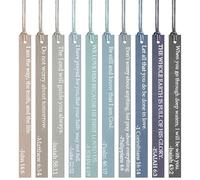 Skyygemm 10 Pcs Christian Bookmarks for Women Bible Leather,Blue Gray