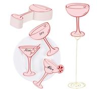 Skyygemm 100 Pcs Pink Cocktail Place Cards Pink Thank You Cards Place Cards for Table Setting Coquette Cocktail Party Decorations Blank Seat Assignment Cards for Wedding Party