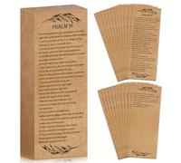 Skyygemm 100 Pcs Psalm 91 Bookmarks Bulk Clergy Appreciation Gift Christian Bible Scripture Kraft Paper Prayer Card Religious Verse Inspirational Sunday School Teacher Gift for Church Pastor (English)