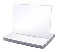 Skyygemm 12 Pack 19 x 14 Inch Greaseproof Rectangle Cake Boards Corrugated Single Wall Cake Pad Half Sheet Cake Board Rectangular Scalloped Rectangle Dessert Base for Cake Pizza (White)