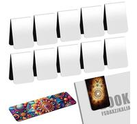Skyygemm 12 Pcs Sublimation Magnetic Bookmark Double Sided Heat Transfer Magnet Bookmark Clips Blank Rubber Book Marker Bulk for Women Men DIY Crafts Gifts Personalized Book Lovers Present