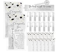 Skyygemm 12 Sets Graduation Bookmarks for Graduates with Compass The Best is Yet to Come Inspirational Bookmark with Pendant Card Organza Bags Class of 2025