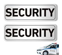 Skyygemm 2 Pcs Security Officers Magnetic Signs Heavy Duty Reflective Security Sign Magnet Waterproof Magnetic Decals for Vehicles Cars Truck Rover Patrol 18 x 6 Inch White with Black Border