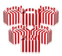 Skyygemm 24 Pcs Halloween Carnival Treat Boxes Circus Gable Gift Boxes Striped Paper Snack Goodie Favors Box for Birthday Carnival Theme Party Decorations, 6 x 3.5 x 3.5 Inch