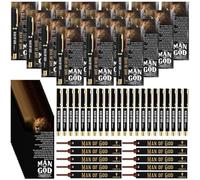 Skyygemm 30 Sets Man of God Gift Bulk Christian Gifts for Men Bible Verse Pens Leather Bookmarks Religious Cards Gift Bags Appreciation Favors Pastor Gifts for Men Clergy Godfather Church Members