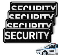 Skyygemm 4 Pcs Security Car Magnetic Signs Reflective Security Heavy Duty Signs for Vehicles Magnetic Truck Waterproof Officers Decals for Patrol (Black with White Border)