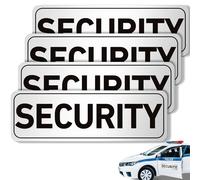 Skyygemm 4 Pcs Security Car Magnetic Signs Reflective Security Heavy Duty Signs for Vehicles Magnetic Truck Waterproof Officers Decals for Patrol (White with Black Border)