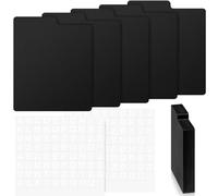 Skyygemm 50 x CD DVD Dividers with Tabs 5 x 15 cm Black Plastic PE Plastic with 2 Self-Adhesive Labels