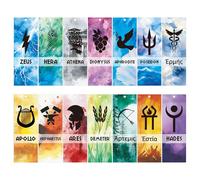 Skyygemm 56 Pcs Greek Mythology Bookmarks God Bookmarks Greek Mythology God Party Gifts Favors for Classroom, Fit for Camp Half Blood, Birthday Party, 14 Styles