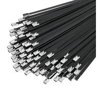 Skyzone 30 Pcs Stainless Steel Cable Ties - Heavy Duty Black Metal Ties with 200 lbs Tensile Strength for Exhaust Pipes, Garden, Pipes (4.6 x 200mm)