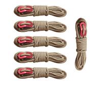 Skyzone 6 Pack Reflective Ropes - 4mm x 4M Camping Guide Ropes with Tensioner, Weatherproof Reflective Cord for Tents, Hammocks, Tarps, Outdoor Survival Gear (Camel, 4mm)