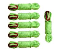 Skyzone 6 Pack Reflective Ropes - 4mm x 4M Camping Guide Ropes with Tensioner, Weatherproof Reflective Cord for Tents, Hammocks, Tarps, Outdoor Survival Gear (Green, 4mm)