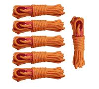 Skyzone 6 Pack Reflective Ropes - 4mm x 4M Camping Guide Ropes with Tensioner, Weatherproof Reflective Cord for Tents, Hammocks, Tarps, Outdoor Survival Gear (Orange, 4mm)