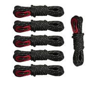 Skyzone 6 Pack Reflective Ropes - 4mm x 4M Camping Guide Ropes with Tensioner, Weatherproof Reflective Cord for Tents, Hammocks, Tarps, Outdoor Survival Gear (Black, 4mm)