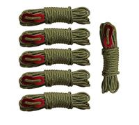 Skyzone 6 Pack Reflective Ropes - 4mm x 4M Camping Guide Ropes with Tensioner, Weatherproof Reflective Cord for Tents, Hammocks, Tarps, Outdoor Survival Gear (Military Green, 4mm)