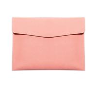 Skyzone A4 Document Folder Wallet, PU Leather Travel Document Holder Organizer, Waterproof File Folder with Snap Closure, Multifunctional File Envelope Portfolio Storage Case (Pink)