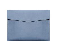 Skyzone A4 Document Folder Wallet, PU Leather Travel Document Holder Organizer, Waterproof File Folder with Snap Closure, Multifunctional File Envelope Portfolio Storage Case (Blue)
