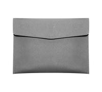 Skyzone A4 Document Folder Wallet, PU Leather Travel Document Holder Organizer, Waterproof File Folder with Snap Closure, Multifunctional File Envelope Portfolio Storage Case (Grey)