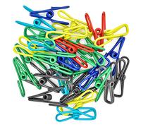 Skyzone Clothes Pegs, 30 Pcs Clothes Clips Laundry Pegs Colorful Metal Clothes Pegs for Washing Line Stainless Steel Clips for Clothes, Photo,Paper Files, Snacks Seal (Random Color)