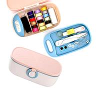Skyzone Sewing Kit for Adults,Portable Sewing Box with Sewing Accessories Needle and Thread Set for Home Travel Sewing Tool Set(Pink)