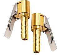 Skyzone Tire Air Chuck with Clip Adapter,2 pcs Brass Tyre Valve Clips Tyre Inflator Air Compressor,Car Air Pump Threaded Nozzle Adapter,Open End Car Truck Tyre Inflator Connector for Wheels