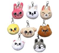 SKZ 8pcs Plush Keychain 'STAY' mini Keyring 9 cm stray-kids Wolf Chan Jiniret Bbokari Leebit Key Chain Pendant