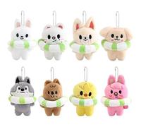 SKZ 8pcs Plush Keychain with swim Ring 'STAY' mini Keyring 13 cm stray-kids Wolf Chan Jiniret Bbokari Leebit Key Chain Pendant