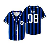 SKZ Karma Baseball Team Jersey Dominate World Tour Merch Baseball Jacket Women Men Short Sleeve T-Shirts (Style 7,XXS)