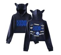 SKZ Karma Tracklist Cat Ear Hoodie SKZ World Tour Merch Women’s Long Sleeve Cute Hooded Sweatshirt (Navy,M)