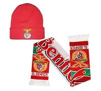 SL Benfica Official Football Hat & Scarf Set - 100% Acrylic, Red & Black, Unisex Benfica Eagles Bronx Hat & Scarf Set