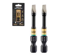 SL Impact Screwdriver Bit, 2in, SL3/16", 2 Pack
