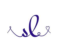 sl Initial Wedding Monogram Calligraphy Hand Drawn Lettering and l Love Logo Design Mural and Wall Vinyl Decal 47.6x93.1cm Personalized Customization DarkBlue