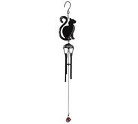 Sl lack Cat Profile Windchime - 40cm x 7cm (1 Pc.) - Minimalist Design with Melodic Charm - Ideal Gift for Cat Enthusiasts to Enhance Outdoor Spaces