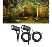 SL Lighting 2 Packs Outdoor Garden Spike Lights IP65, GU10 Path Lights, Small Discreet Ground Spot Lights for Outside, Backyard, Home