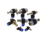 SL Pneumatic Speed Flow Controller 4 6 8 10 12mm OD Hose Tube M5 1/8" 1/4" 3/8" 1/2 Male Gas Airflow Limit Valve Quick Fitting(8mm OD Hose,1/4")