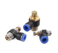 SL Pneumatic Throttle Valve 4/6/8/10/12mm M5 1/8 1/4 3/8 1/2 Quick Connection Pneumatic Fittings Throttle Speed Controller Valve(SL8-01,50 PCS)