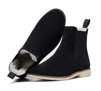 SL-Saint Handmade Classic Chelsea Boots for Men Fashion Genuine Cowhide Slip On Casual (Black Wool Lining, Adult, Men, 10.5, Numeric, UK Footwear Size System, Medium)