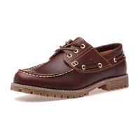 SL-Saint Handmade Men's Classic Boat&Deck Shoes Moc Toe Lace Up Full Grain Leather Comfortable Fashion Casual (Brown, Adult, Men, 8, Numeric, UK Footwear Size System, Wide)