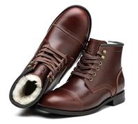SL-Saint Handmade Soft Toe Men's Classic Boots Waterproof-Leather Cowhide/Austrilian Wool Fashion Winter Shoes (Brown Wool Lining, Adult, Men, 12, Numeric, UK Footwear Size System, Medium)