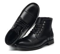 SL-Saint Handmade Soft Toe Men's Classic Boots Waterproof-Leather Cowhide/Austrilian Wool Fashion Winter Shoes (Black Wool Lining, Adult, Men, 7.5, Numeric, UK Footwear Size System, Medium)