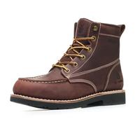 SL-Saint Handmade Waterproof Soft Moc Toe Boots Classic Genuine Leather Welts Ankle (RedBrown Heeled, Adult, Men, 11, Numeric, UK Footwear Size System, Wide)