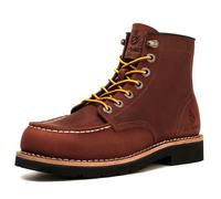 SL-Saint Men’s Work Boots Soft Moc Toe Classic Ankle Fashion Casual 6'' Wedge Industrial Construction Shoes Brown/Black (Heeled Sole, Brown, Adult, Men, 11, Numeric, UK Footwear Size System, Wide)