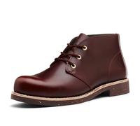 SL-Saint Men's Handmade Classic Chukka Boots Fashion Genuine Cowhide Comfortable Shoes Lace Up Casual (Red-Brown Leather Lining, Adult, Men, 12, Numeric, UK Footwear Size System, Medium)