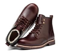 SL-Saint Men's Handmade Soft Toe Classic Boots Waterproof-Leather Australian Wool Lining Fashion Comfort Shoes (Wool Lining, Brown, Adult, Men, 10, Numeric, UK Footwear Size System, Medium)