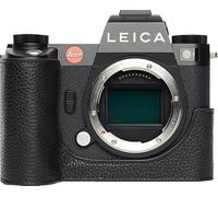 SL3 Camera Case, BMAOLLONGB Handmade Genuine Real Leather Half Camera Case Bag Cover for Leica SL3 Camera Bottom Opening Version + Hand Strap (Black Thread)