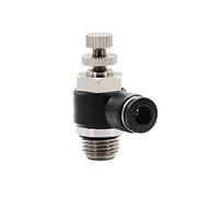 SL4 Pneumatic Fitting Speed Regulating Throttle Valve - M5 G Thread, 1/8", 1/4", 3/8", 1/2" Connections, Max Pressure 1.32Mpa(SL12-G04)