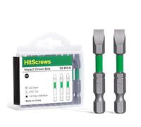 SL6 Flat Head Screwdriver Bit 2"/50mm Slotted Magnetic Impact Bits 10 Pcs