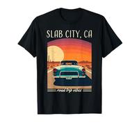 Slab City CA Retro Highway Nostalgic Vintage Car Design T-Shirt